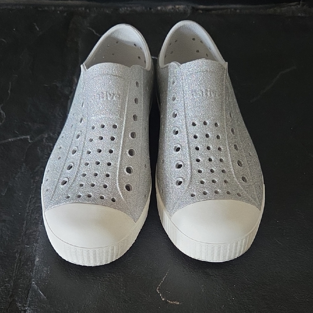 Kids Silver Slip-On Shoes